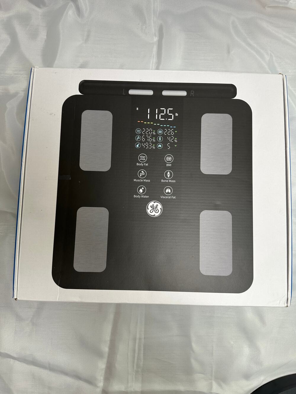 GE CS10G 8-Electrode Smart Body Fat Scale Bluetooth Body Composition Black